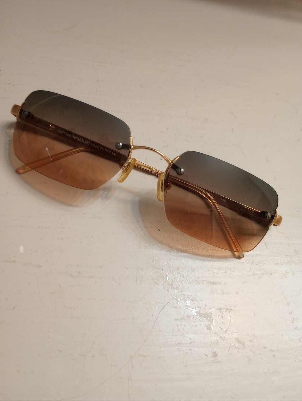 Emporio Armani Rimless Rectangular Sunglasses